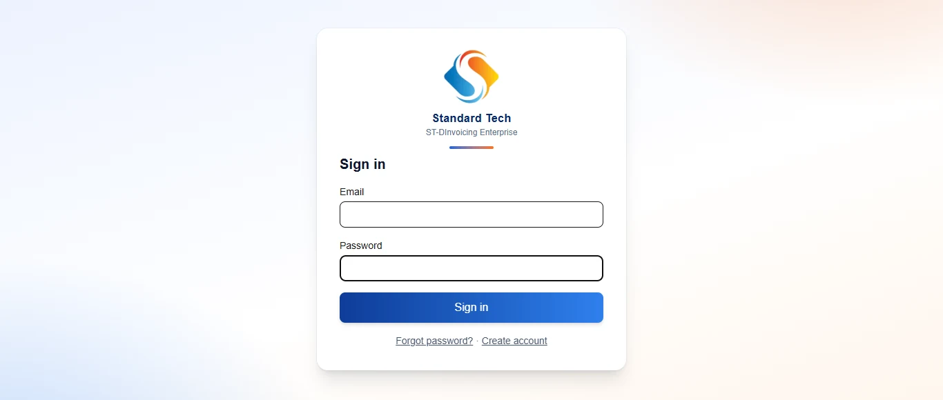 ST-DInvoicing sign-in page